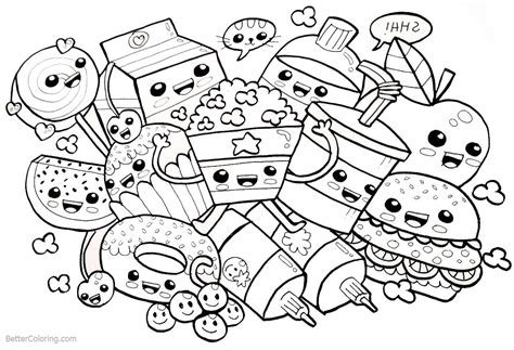 coloring pages cute food